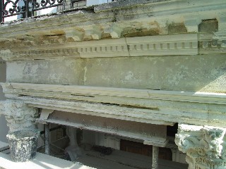 Limestone Portico During Repairs
