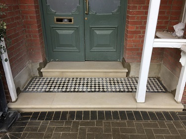 Portland Steps With Retained Tiled Landing After Rebuild