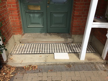 Portland Steps With Retained Tiled Landing Before Rebuild
