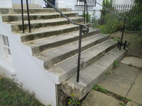 Portland Stone Solid Block Steps Before Rebuild