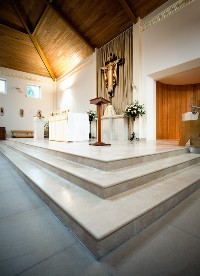 Stone steps and platform, St. Gabriel's, South Harrow