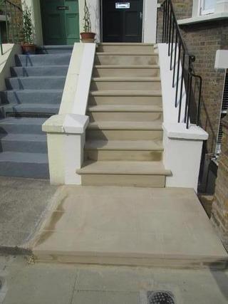 Terraced House Front Steps After Rebuild