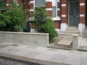 Wall Copings, Railing Plinth and Stepping Stone Front Path