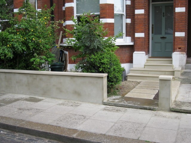 Wall Copings, Railing Plinth and Stepping Stone Front Path