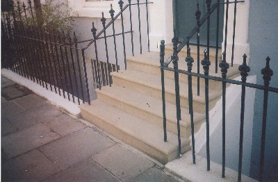 Yorkstone Steps, Solid Stone with Waterproof Membrane