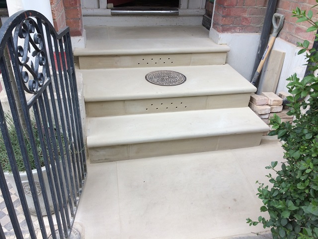 York Stone Bull Nose Steps After Rebuild